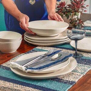 Alder Lagoon Woven Stripe Table Runner